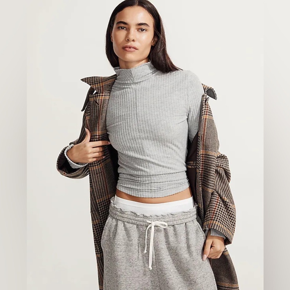 NWT Madewell MWL Brushed Rib Long-Sleeve Turtleneck Top